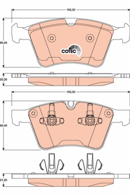 Brake Pad Set, disc brake COTEC GDB1797