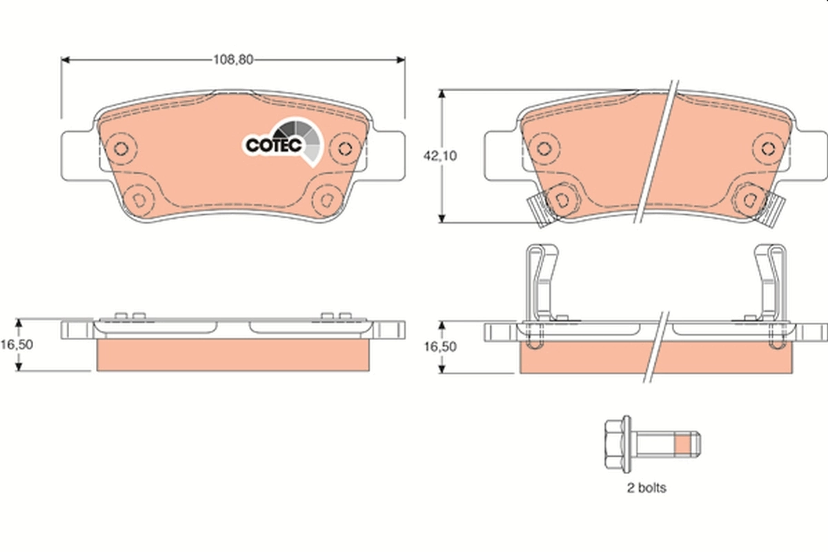 Brake Pad Set, disc brake COTEC GDB3446