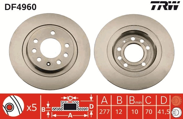 TRW DF4960 Brake Disc