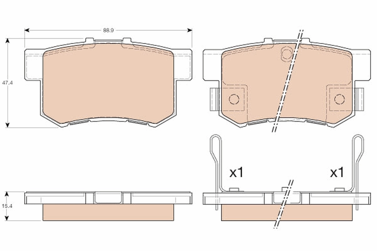 Brake Pad Set, disc brake COTEC GDB3175