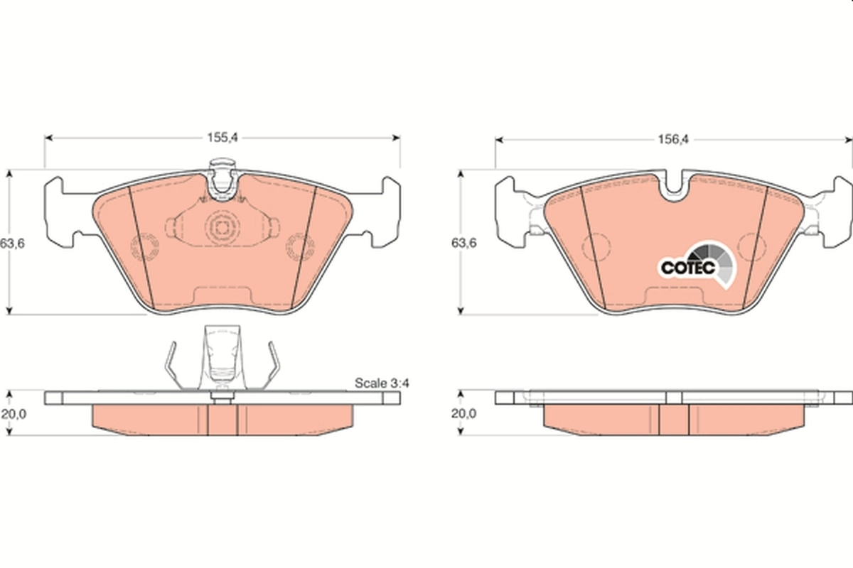 Brake Pad Set, disc brake COTEC GDB1264
