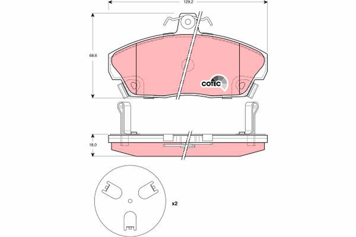 Brake Pad Set, disc brake COTEC GDB3267