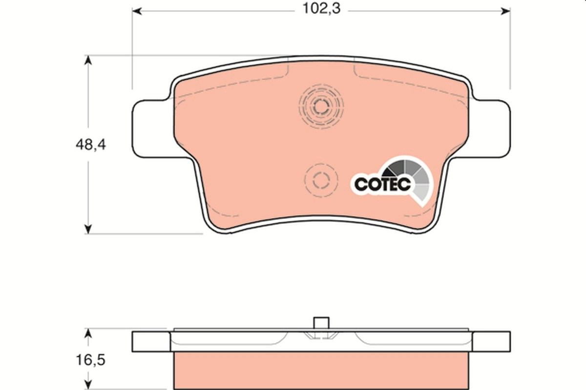 Brake Pad Set, disc brake COTEC GDB1692