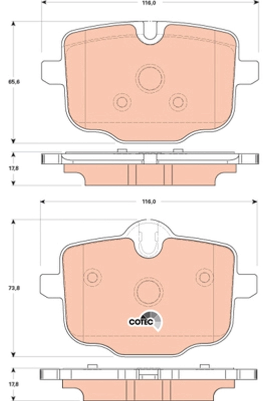 Brake Pad Set, disc brake COTEC GDB1869