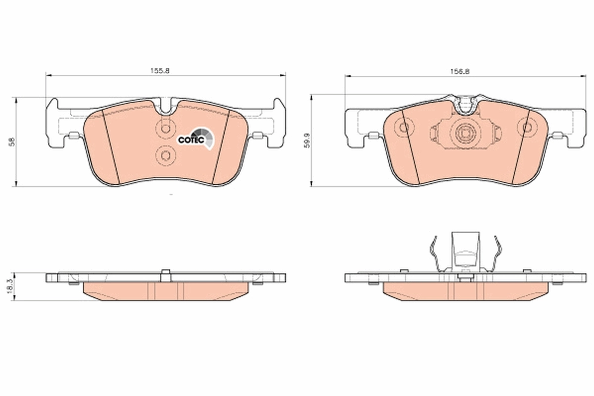 Brake Pad Set, disc brake COTEC GDB1935