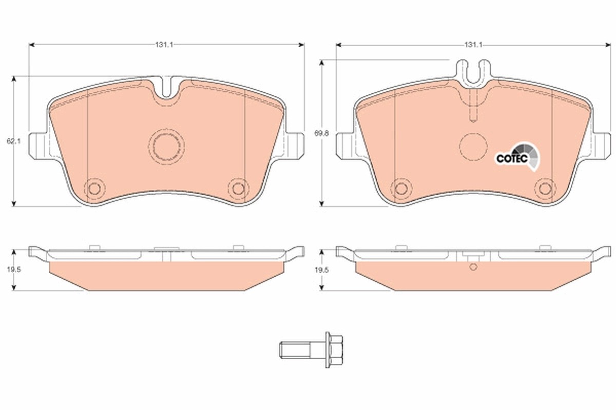 Brake Pad Set, disc brake COTEC GDB1413