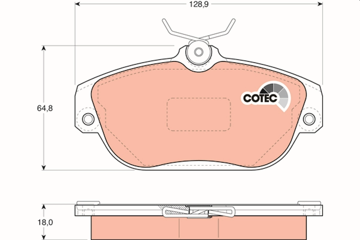 Brake Pad Set, disc brake COTEC GDB837