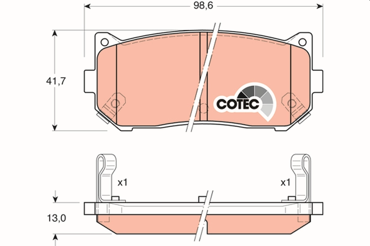 Brake Pad Set, disc brake COTEC GDB3203