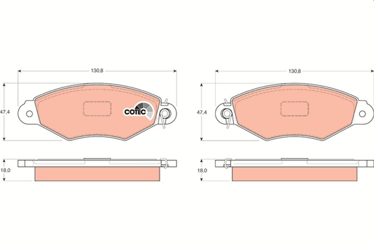 Brake Pad Set, disc brake COTEC GDB1321