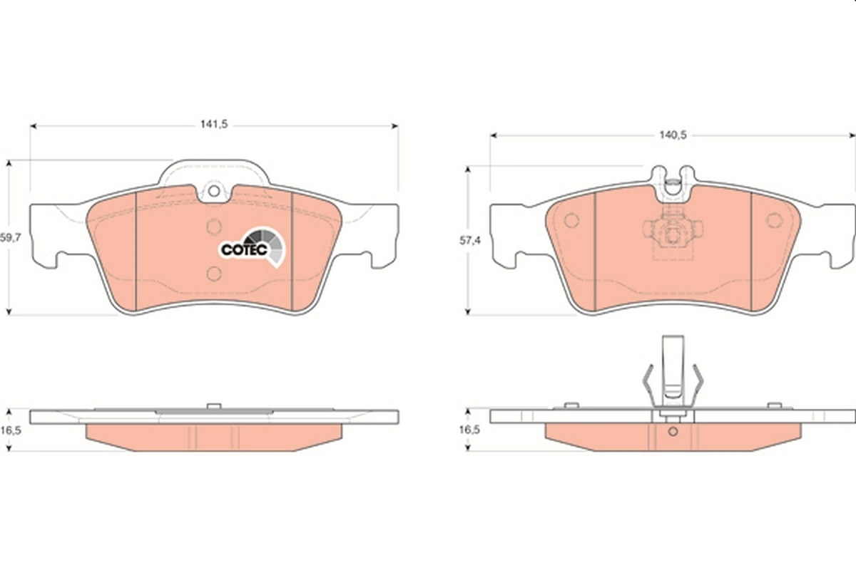 Brake Pad Set, disc brake COTEC GDB1546
