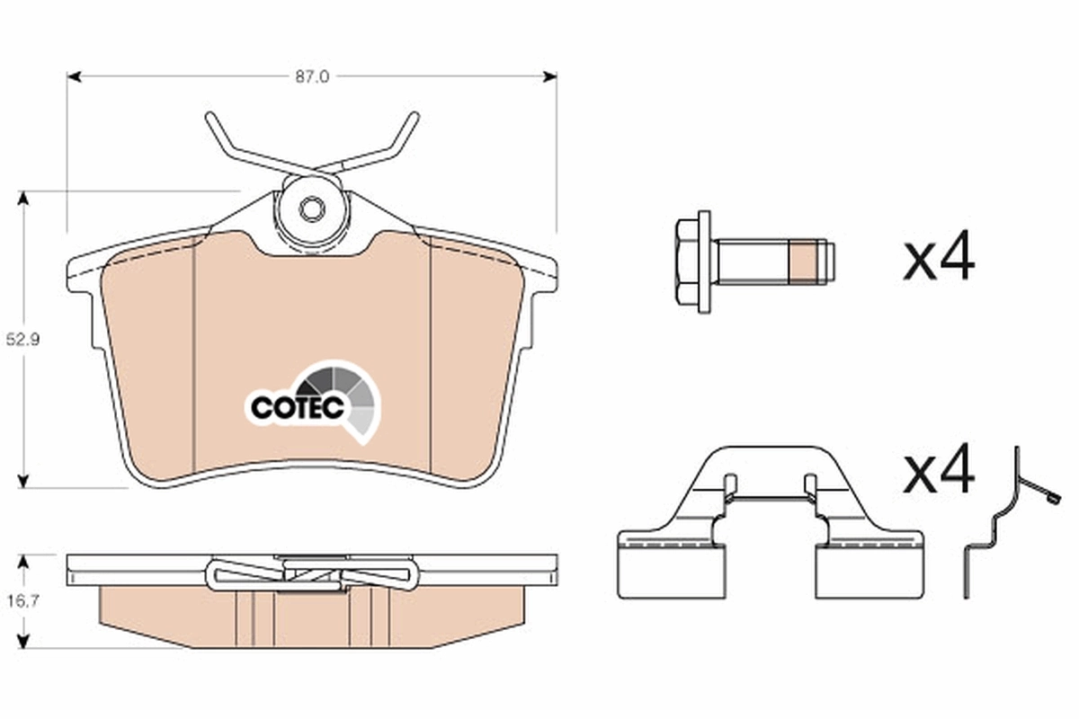 Brake Pad Set, disc brake COTEC GDB1799