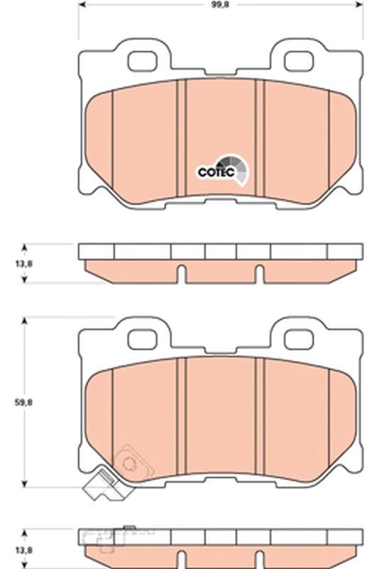 Brake Pad Set, disc brake COTEC GDB3515