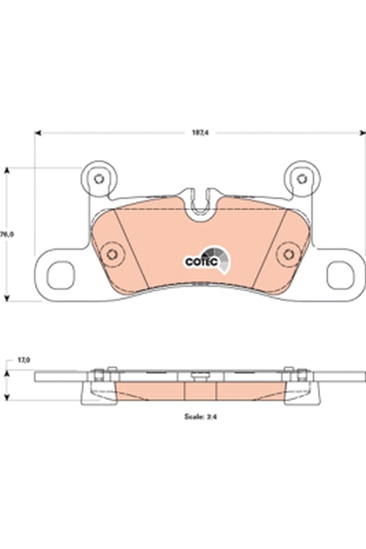 Brake Pad Set, disc brake COTEC GDB1875