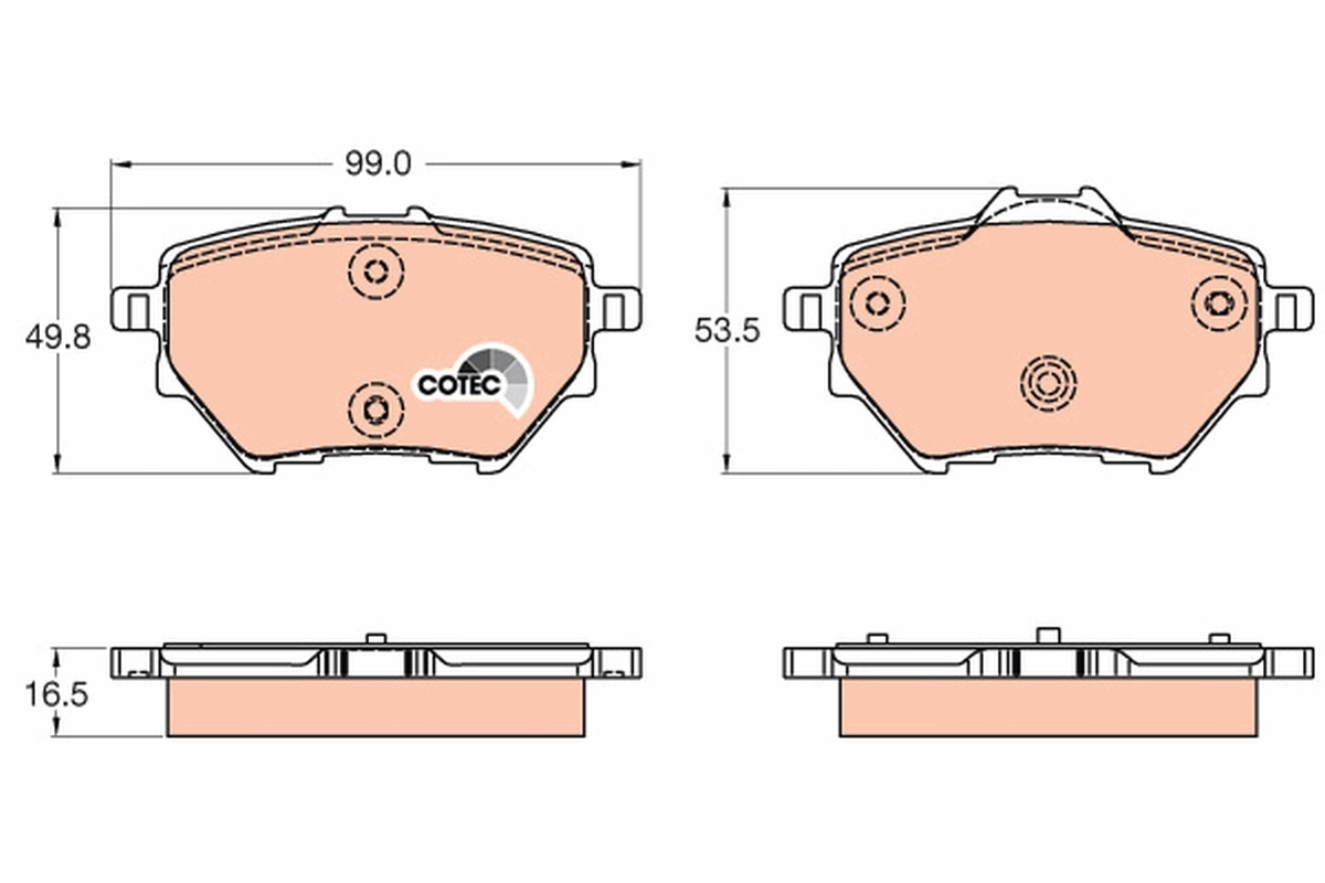 Brake Pad Set, disc brake COTEC GDB2036