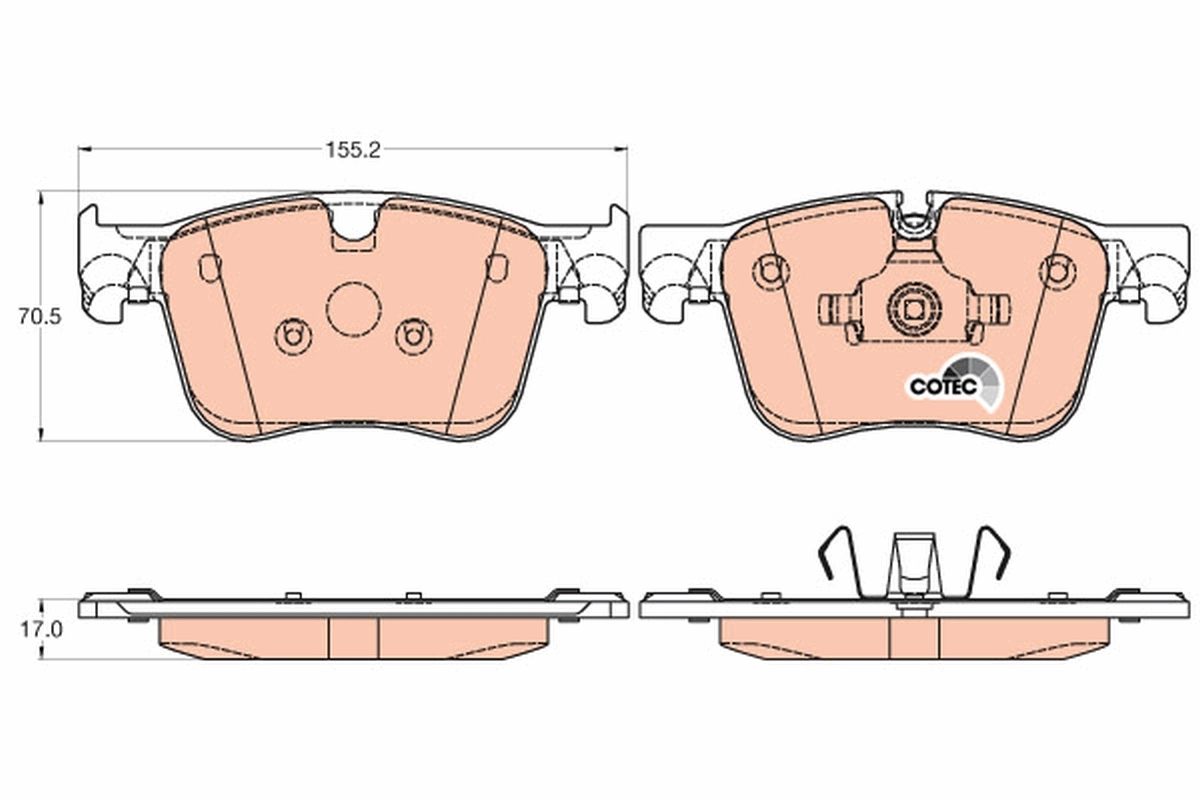 Brake Pad Set, disc brake COTEC GDB2035