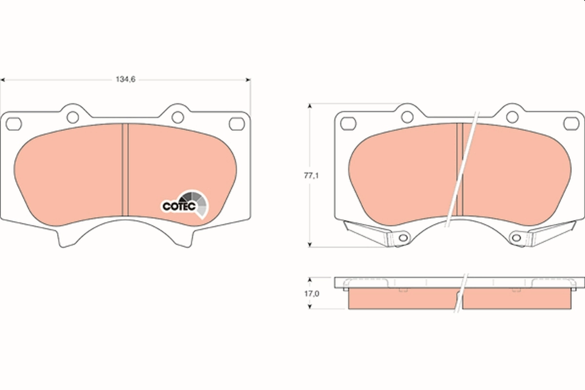 Brake Pad Set, disc brake COTEC GDB3364