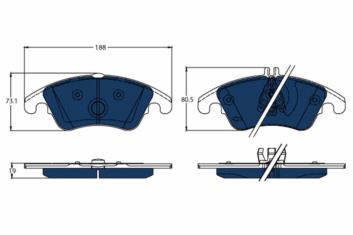 Brake Pad Set, disc brake ELECTRIC BLUE GDB1737BTE