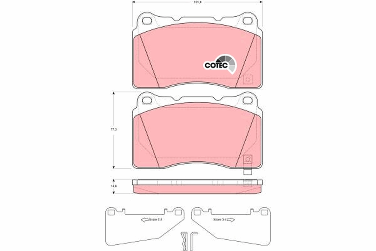 Brake Pad Set, disc brake COTEC GDB3349