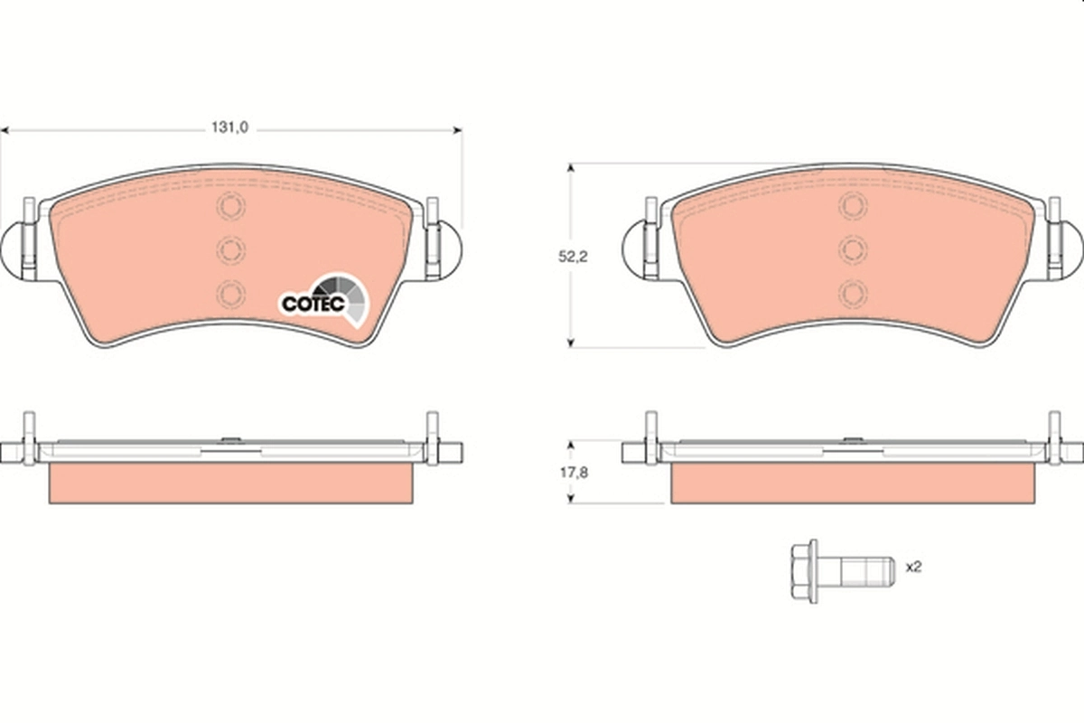 Brake Pad Set, disc brake COTEC GDB1501