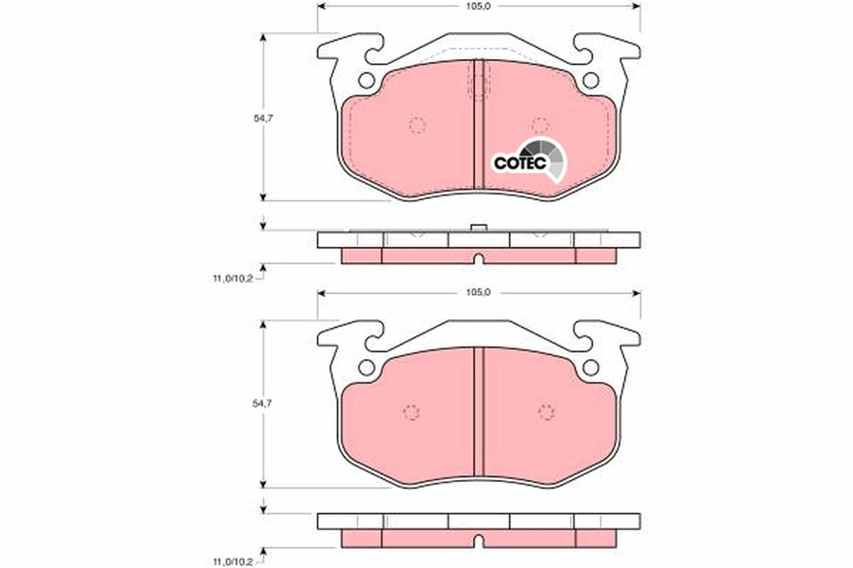 Brake Pad Set, disc brake COTEC GDB905