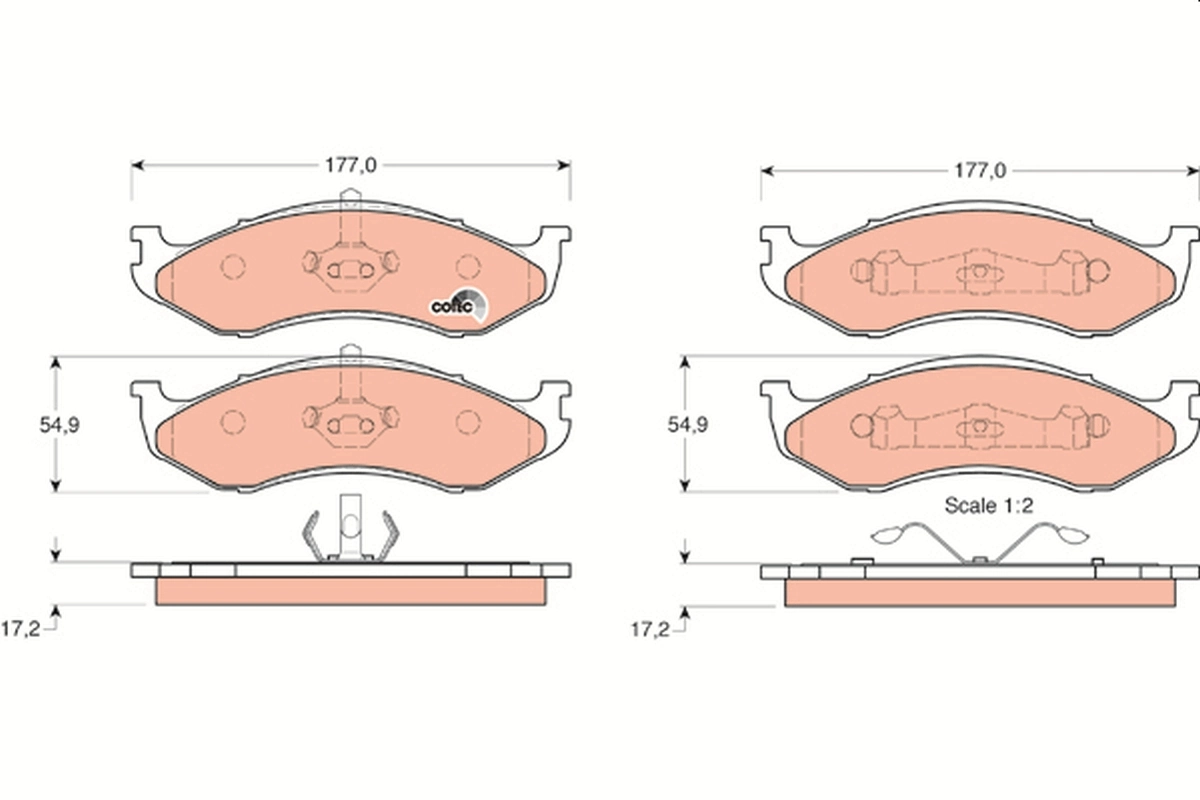 Brake Pad Set, disc brake COTEC GDB1153