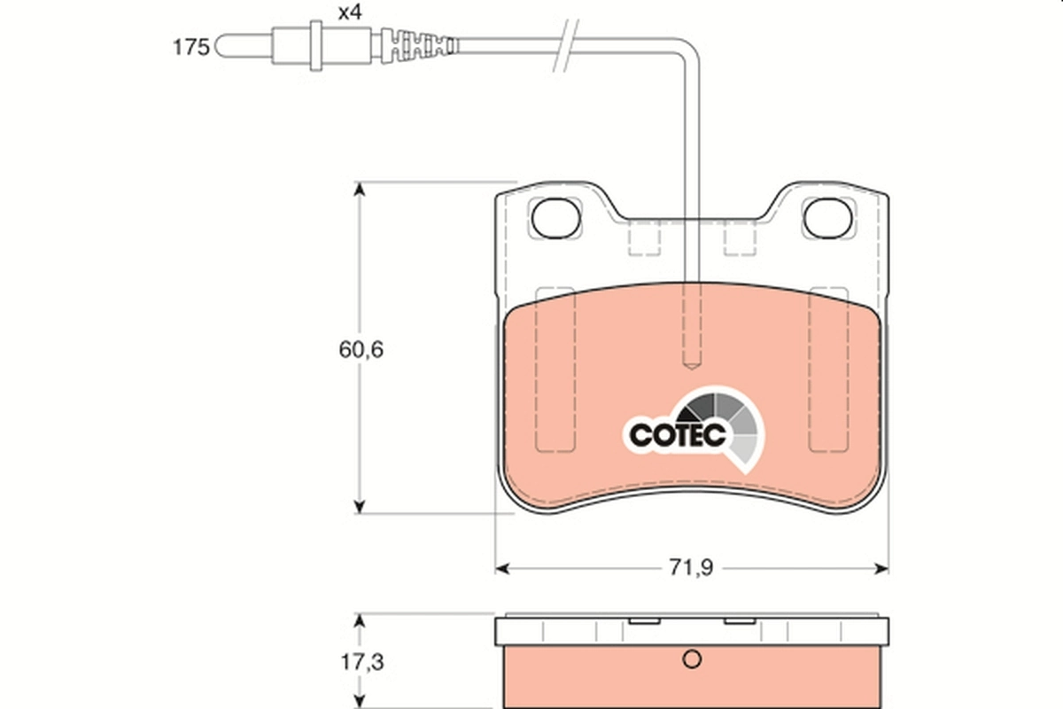 Brake Pad Set, disc brake COTEC GDB1031