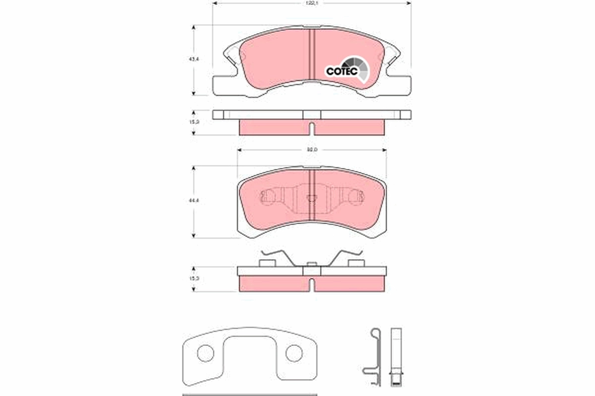 Brake Pad Set, disc brake COTEC GDB3358