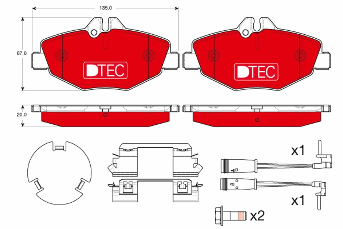 Brake Pad Set, disc brake DTEC COTEC GDB1542DTE