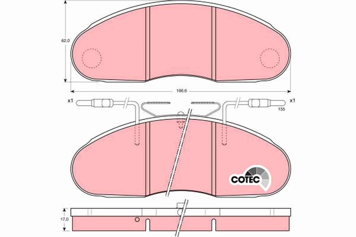Brake Pad Set, disc brake COTEC GDB1077