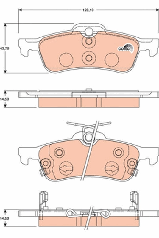 Brake Pad Set, disc brake COTEC GDB3458
