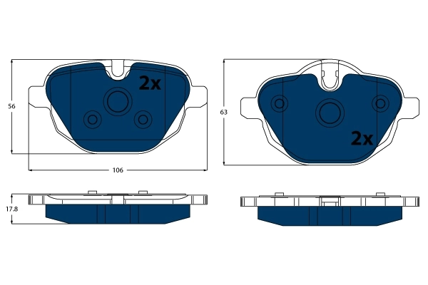 Brake Pad Set, disc brake ELECTRIC BLUE GDB1840BTE
