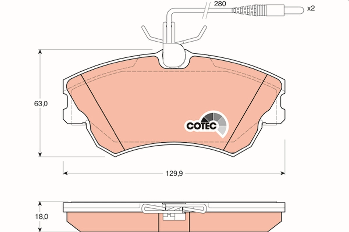 Brake Pad Set, disc brake COTEC GDB1270