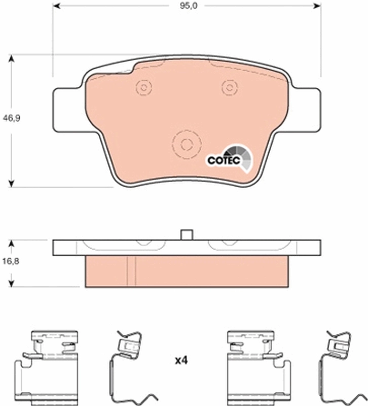 Brake Pad Set, disc brake COTEC GDB1678