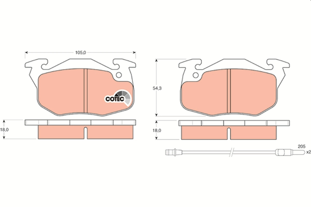 Brake Pad Set, disc brake COTEC GDB327
