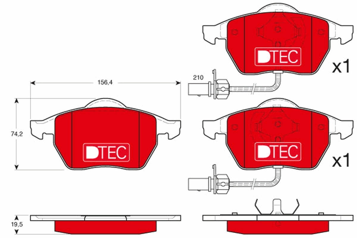 Brake Pad Set, disc brake DTEC COTEC GDB1307DTE