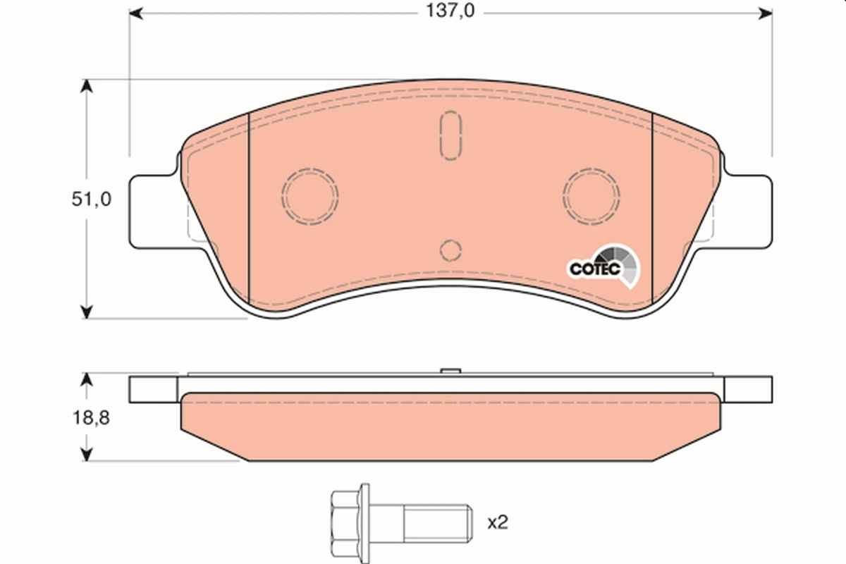 Set bantalan rem, rem cakram COTEC GDB1463