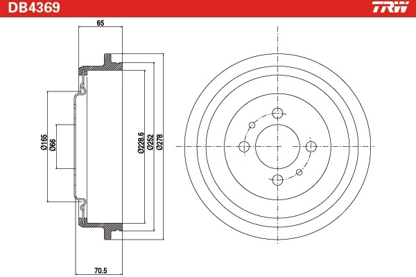 TRW DB4369 Brake Drum