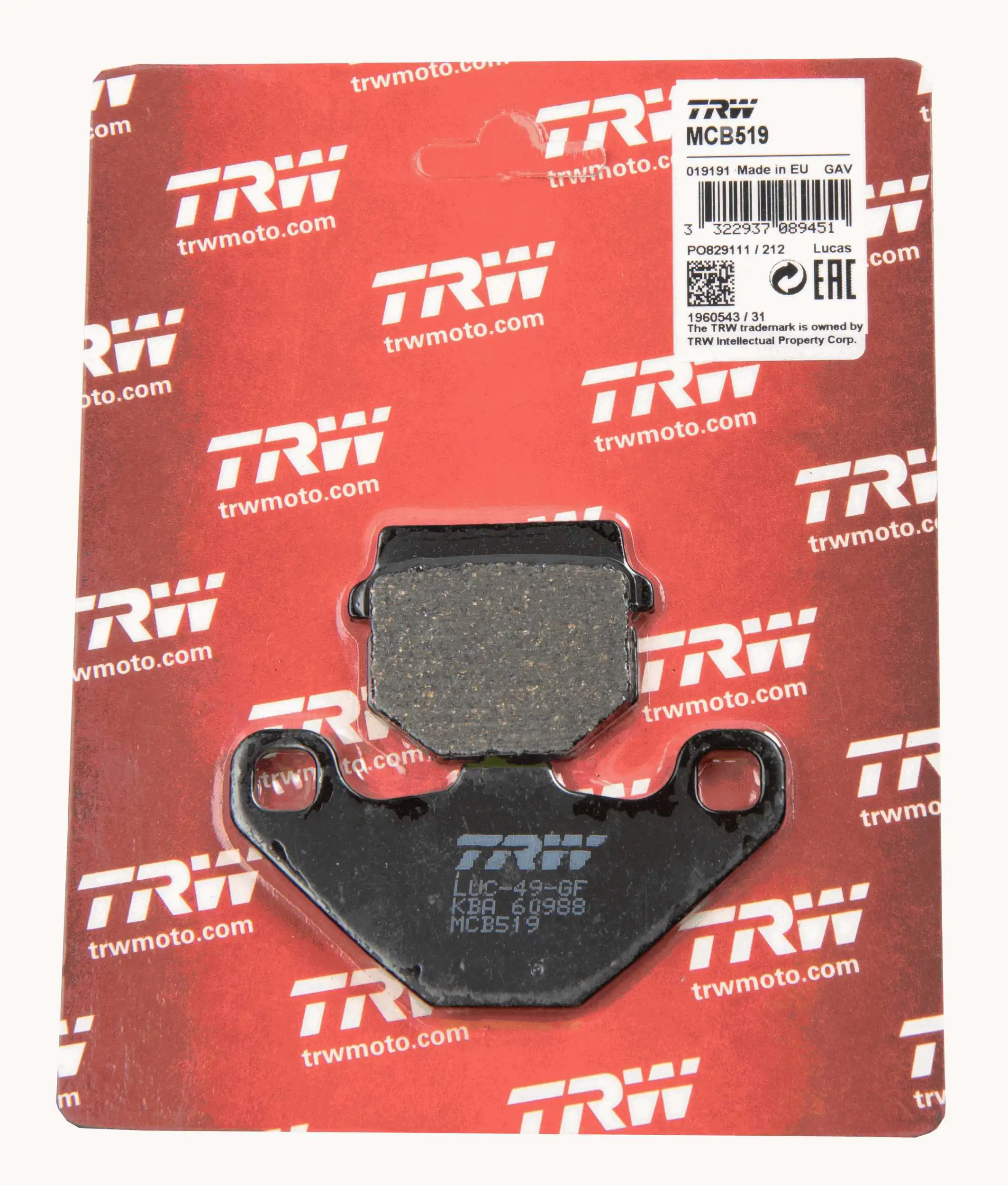 TRW MCB519 Brake Pad Set, disc brake