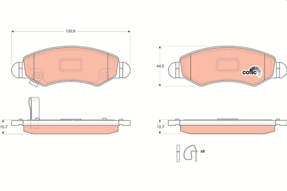 Brake Pad Set, disc brake COTEC GDB3363