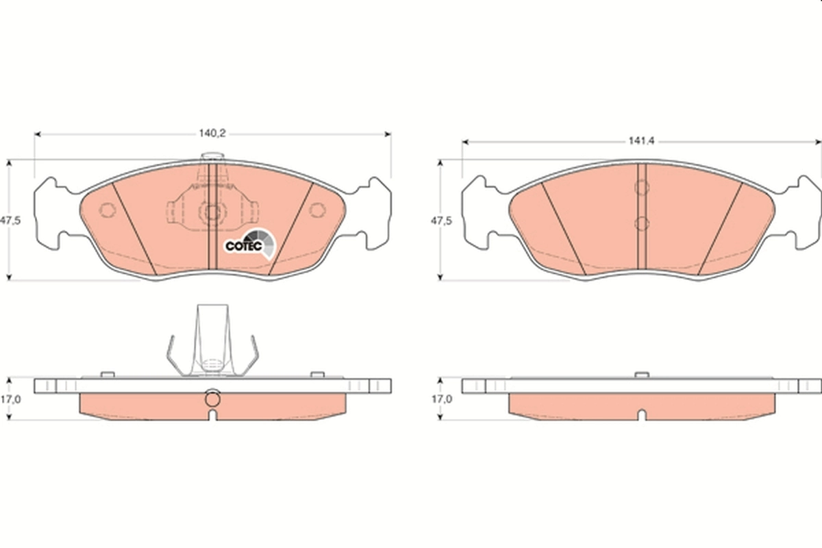 Brake Pad Set, disc brake COTEC GDB1322