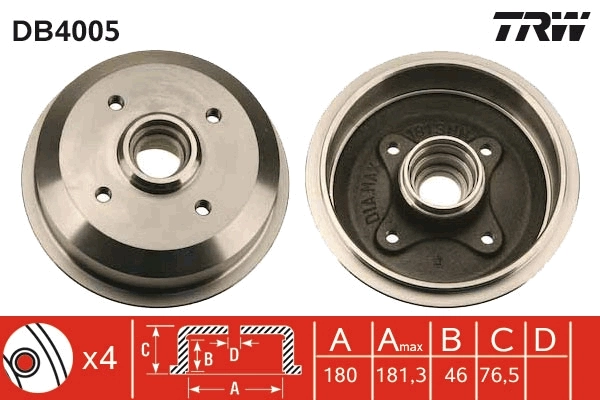 TRW DB4005 Brake Drum