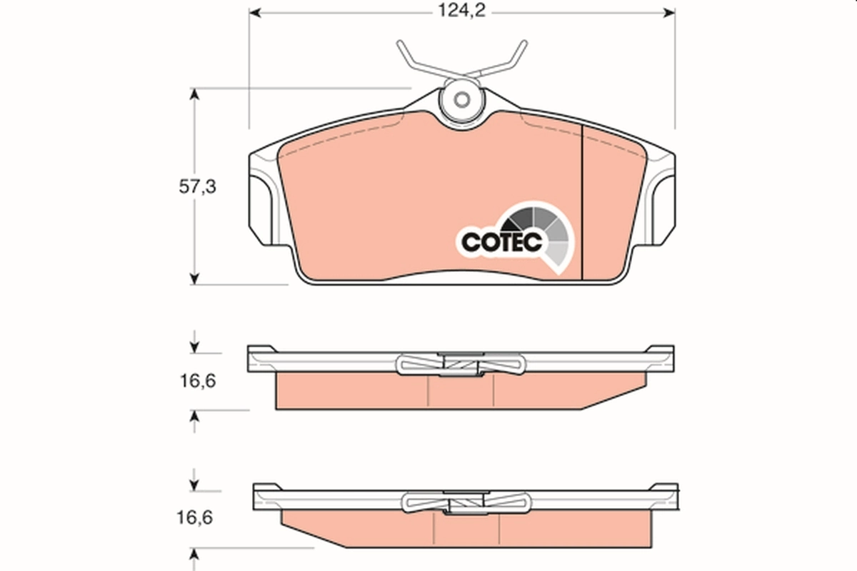 Brake Pad Set, disc brake COTEC GDB3168