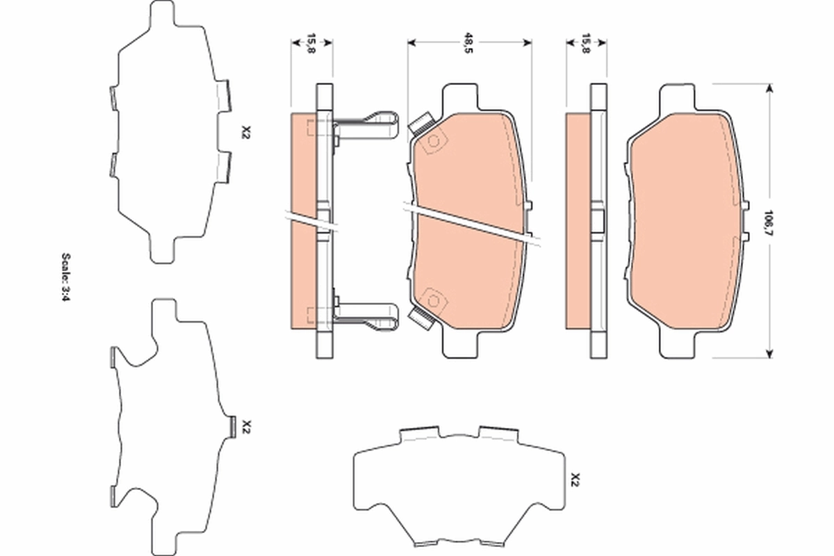 Brake Pad Set, disc brake GDB3512