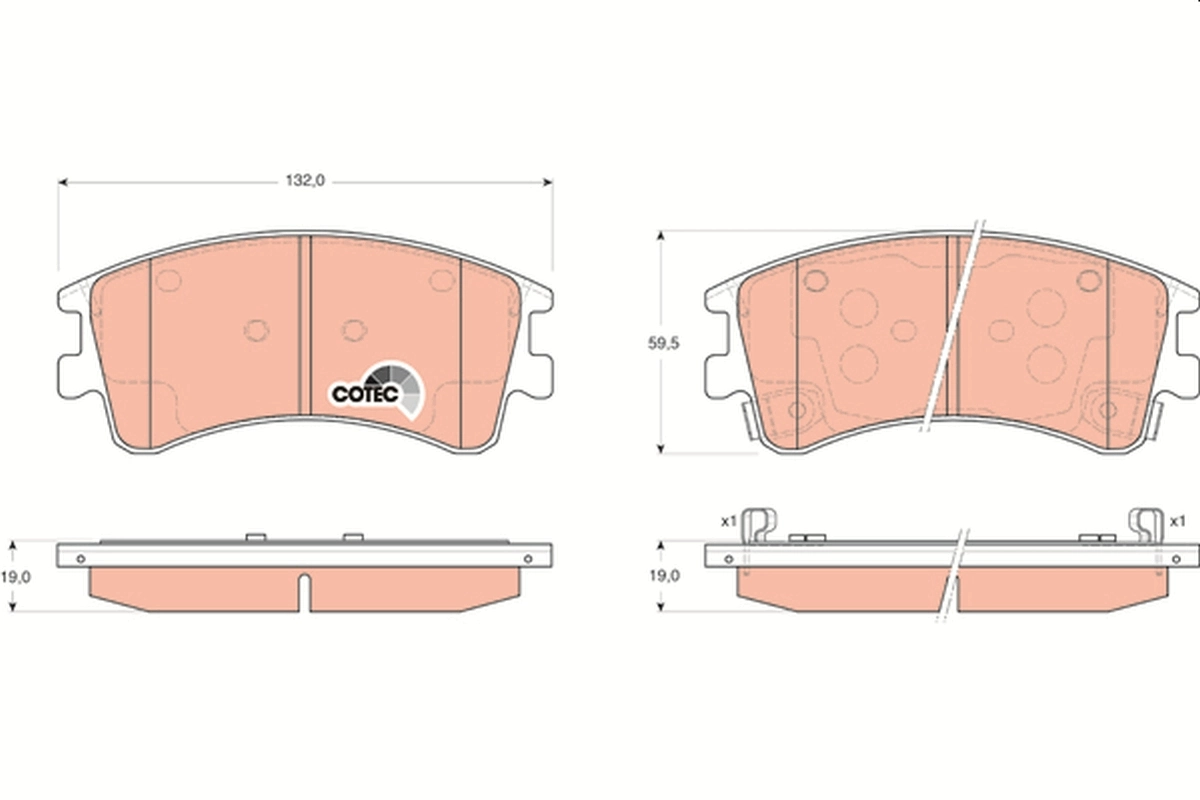Brake Pad Set, disc brake COTEC GDB3310