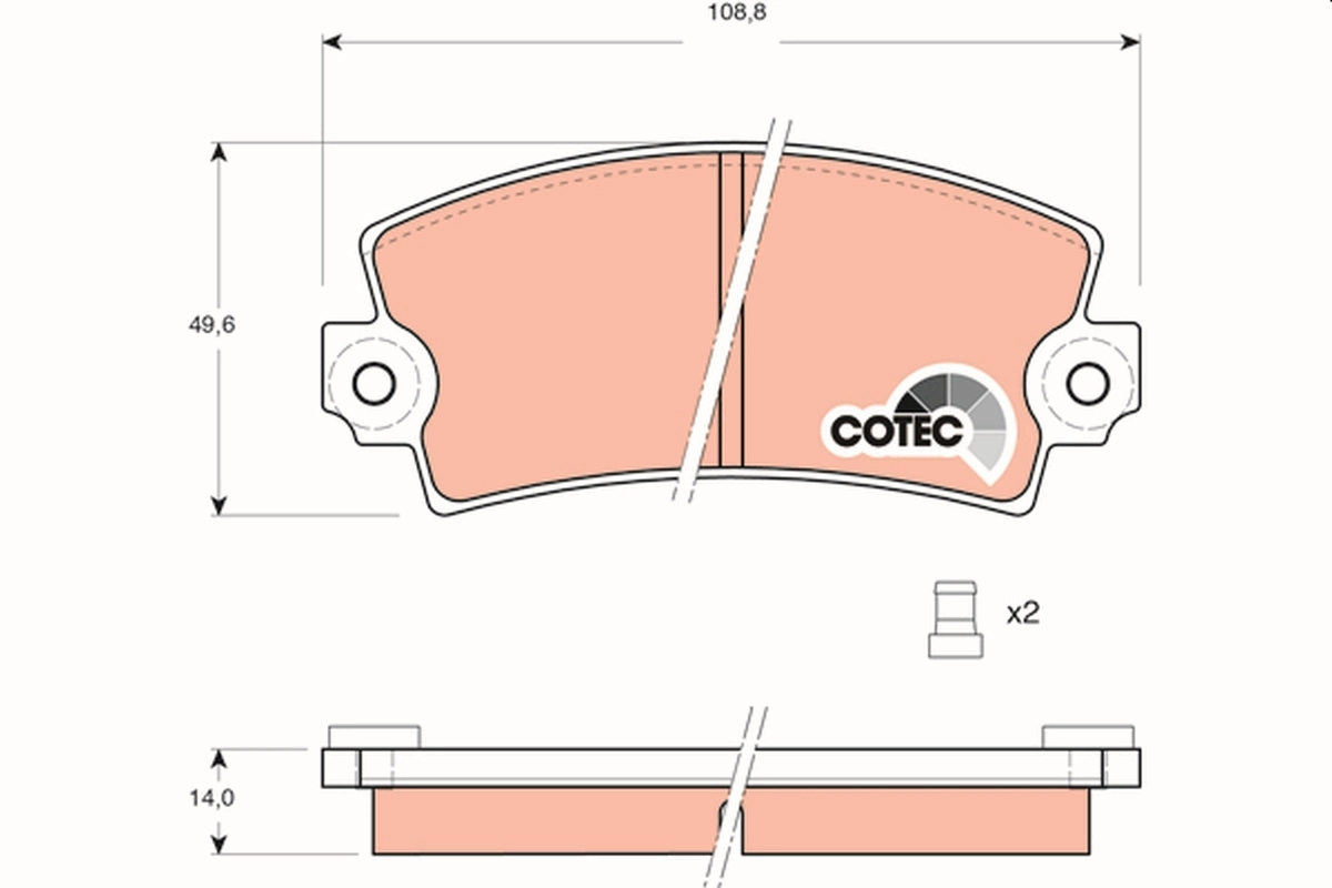 Brake Pad Set, disc brake COTEC GDB148
