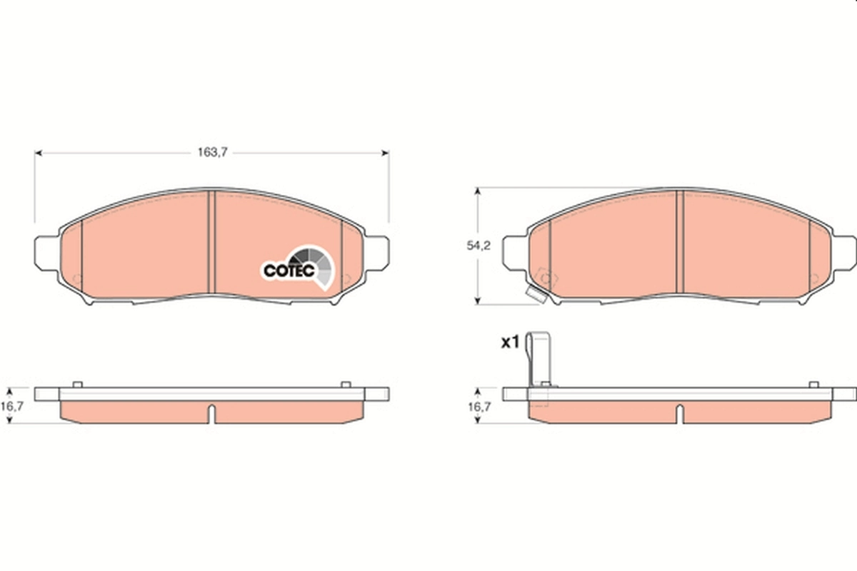Brake Pad Set, disc brake COTEC GDB3404