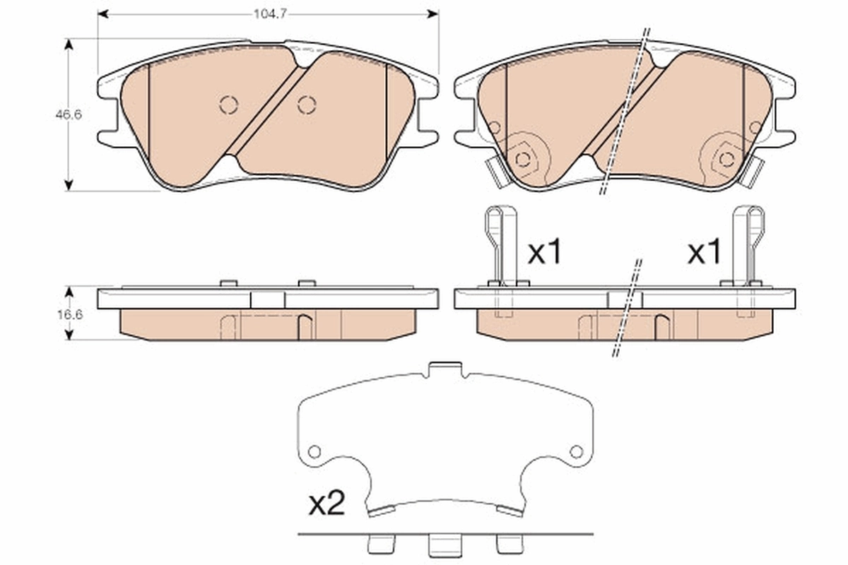 Brake Pad Set, disc brake COTEC GDB3377