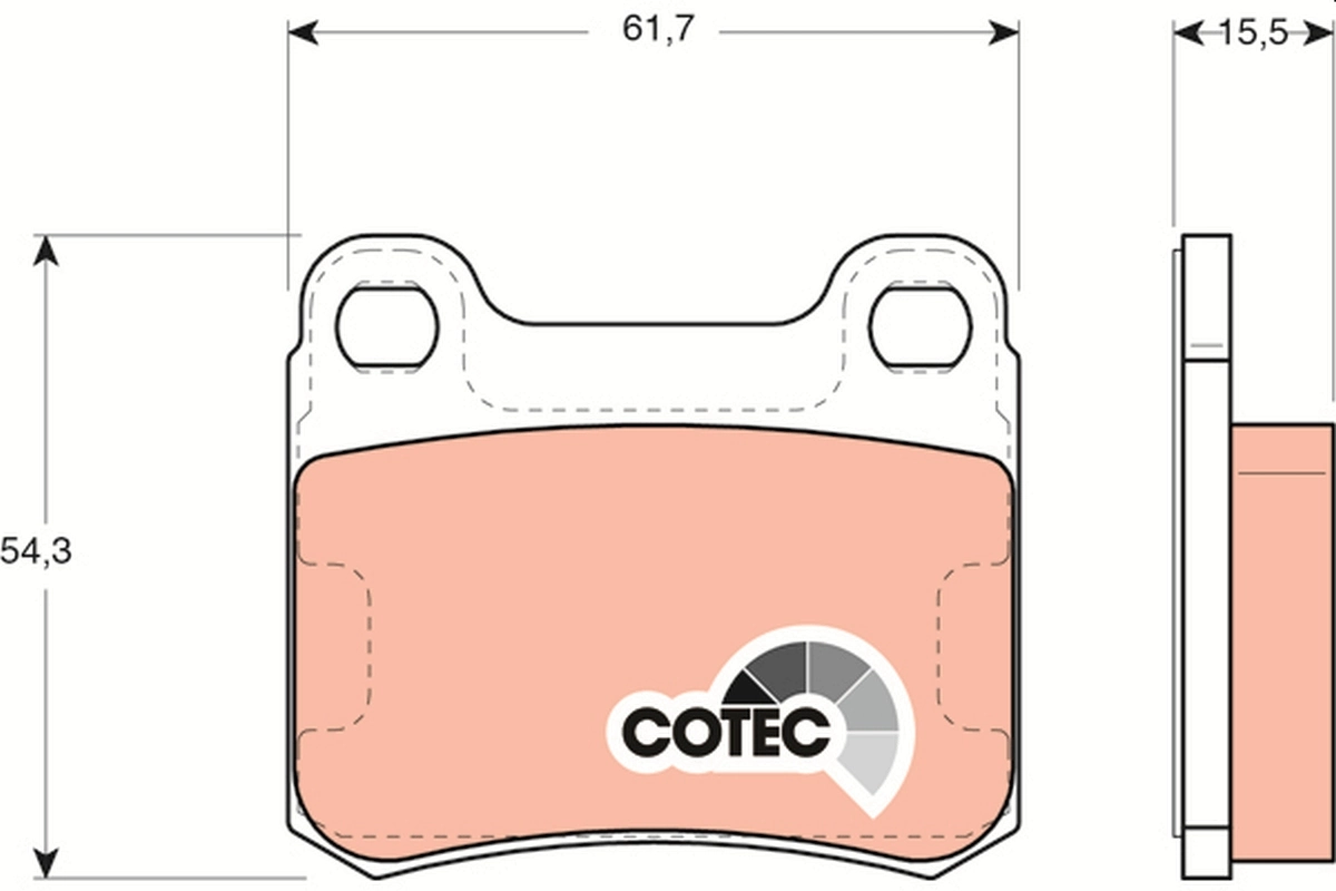 Brake Pad Set, disc brake COTEC GDB911