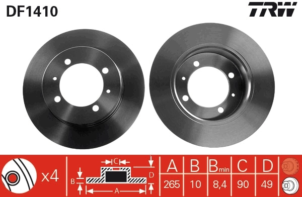 TRW DF1410 Brake Disc