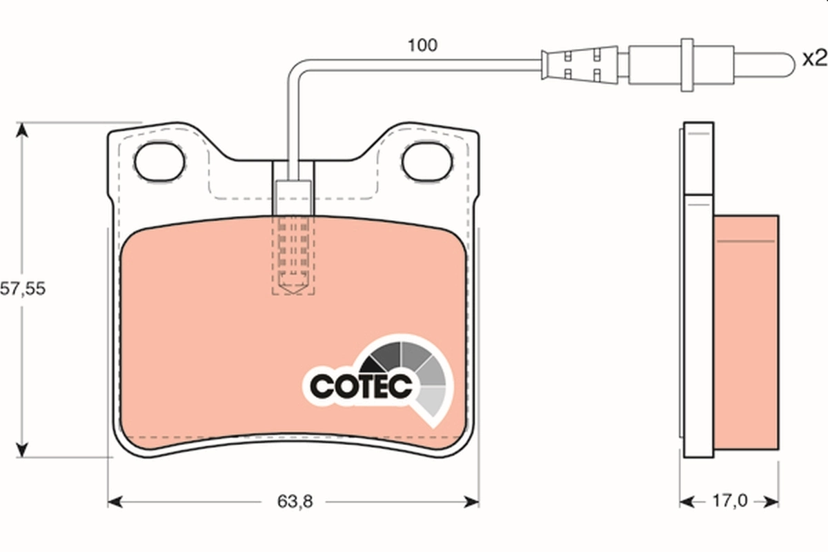 Brake Pad Set, disc brake COTEC GDB1289